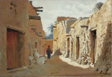  Girardet Art Painting - ue dEl Kantara Algerie Eugene Girardet Orientalist
